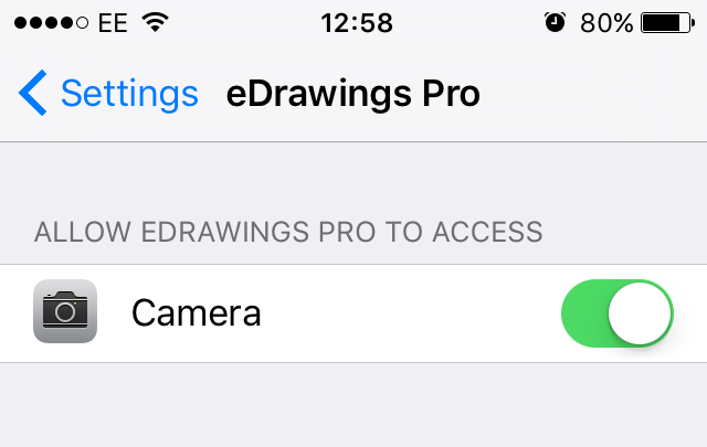 iOS 设置中允许查看器使用相机